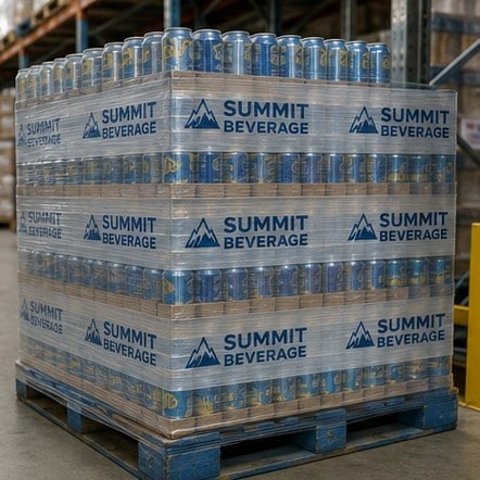 Branded pallet wrap with logo