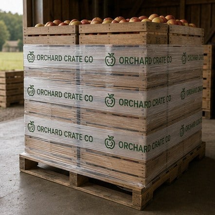 Custom printed pallet wrap in bulk
